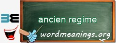 WordMeaning blackboard for ancien regime